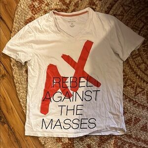 Armani Exchange White T-Shirt with Red Graphic